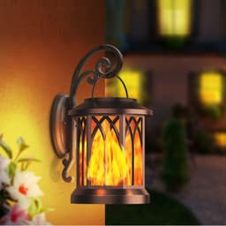 image-LED Solar Energy Simulation Flame Lamp With Clip Waterproof Outdoor Wall Lamp Festival Decoration