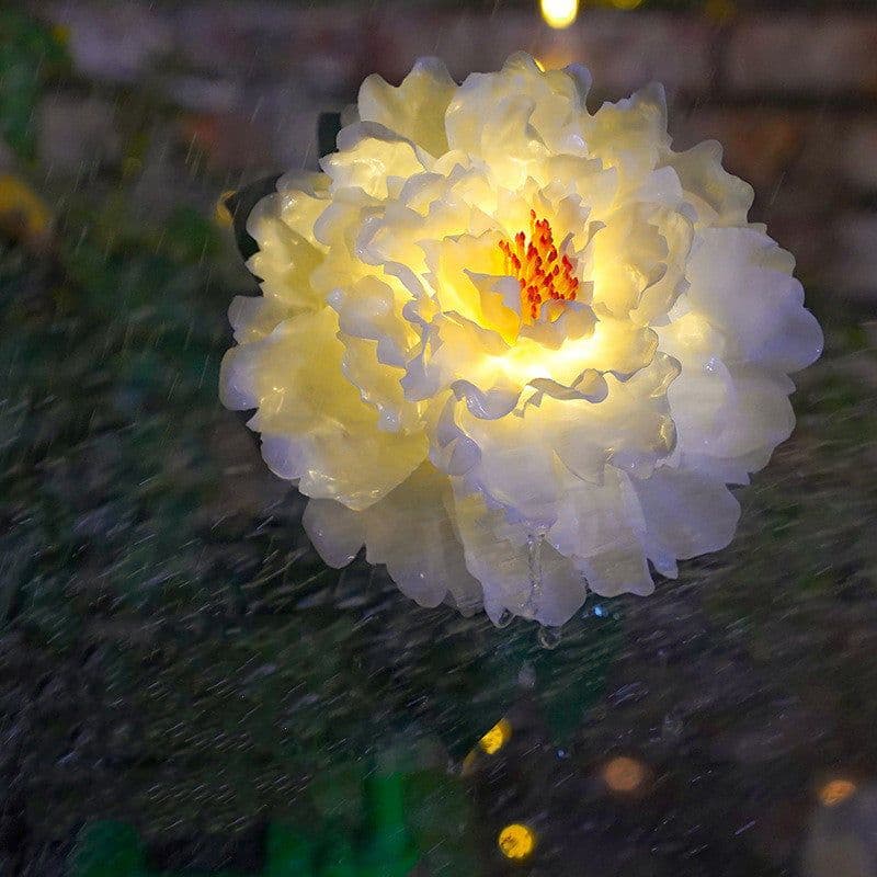 image-Outdoor Garden Lawn Waterproof Solar Peony Simulation Lantern