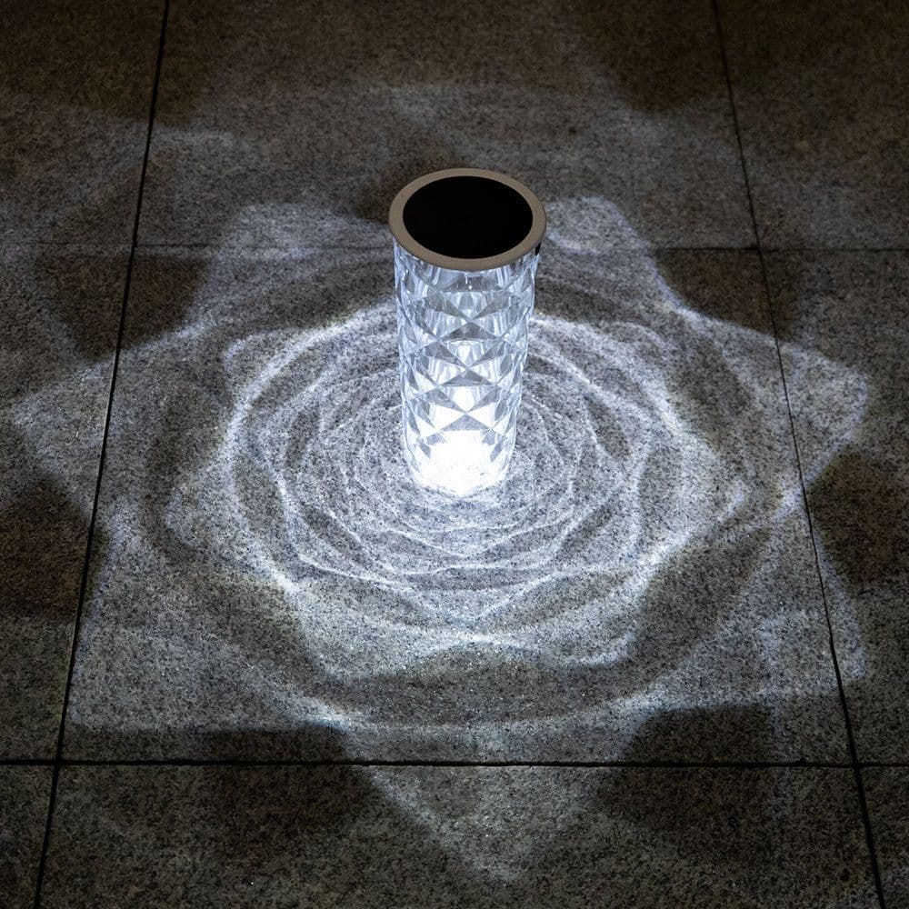 image-Solar Garden Lamp 10 Colors Changing Crystal Lamp Rose Light Shape LED Romantic Diamond Atmosphere Project Light