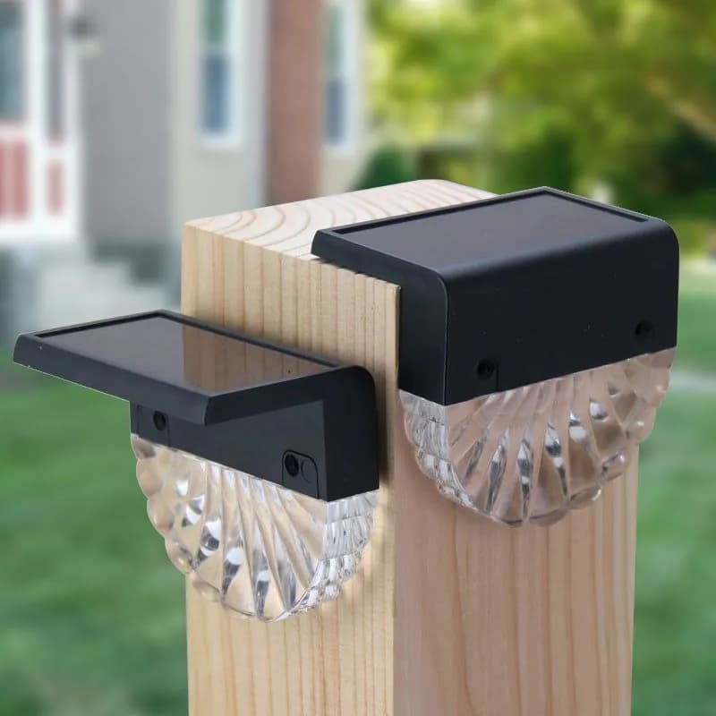 image-LED Acrylic Shell Solar RGB Color Warm White Stair Light Outdoor Garden Courtyard