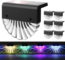 image-LED Acrylic Shell Solar RGB Color Warm White Stair Light Outdoor Garden Courtyard