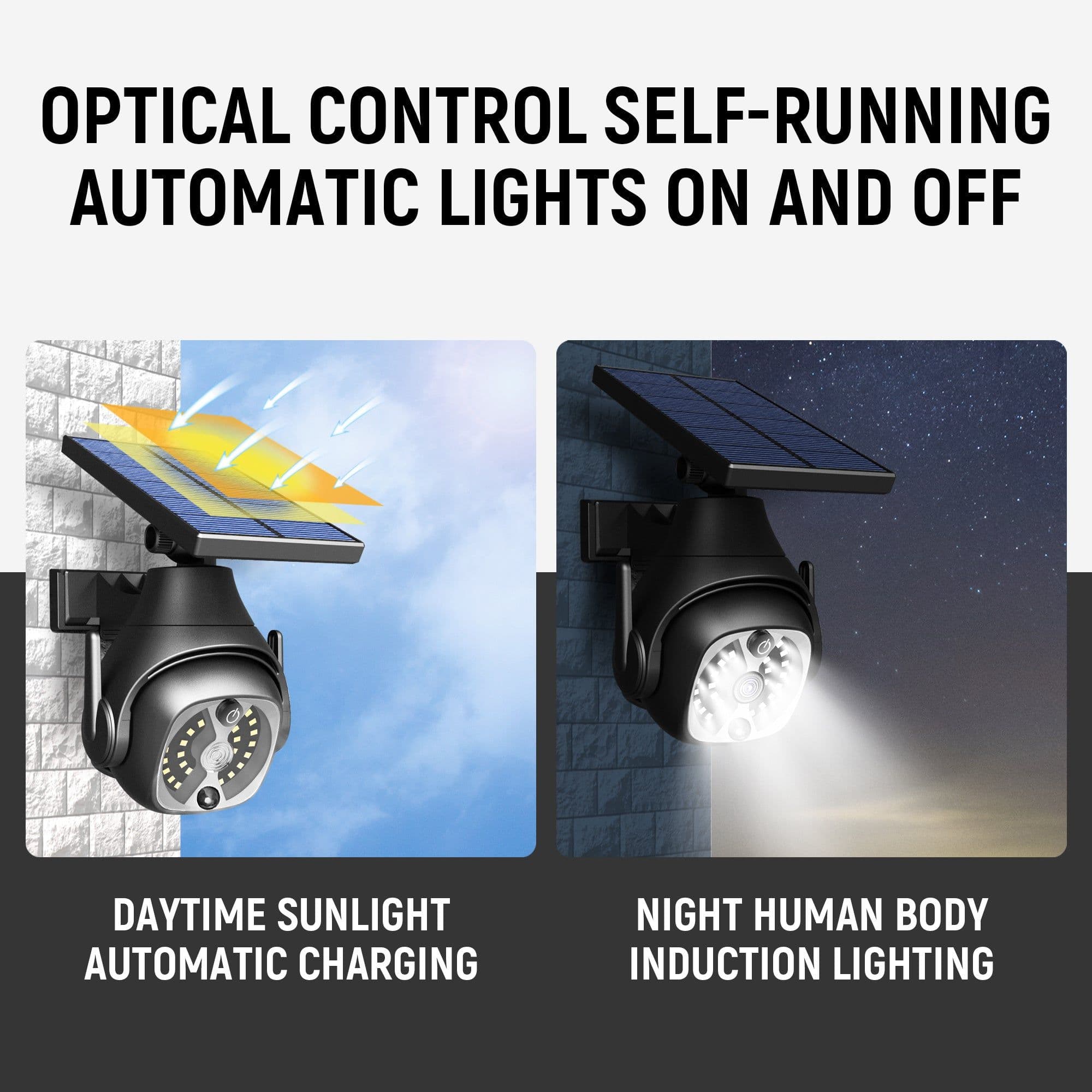 image-Solar Powered Outdoor Courtyard Lights Household Lighting Lights Human Sensing Lights Outdoor Waterproof Street Lights Balcony Solar Wall Lights