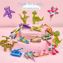 image-Cartoon Dinosaur 3D Puzzle Model Children DIY Handmade