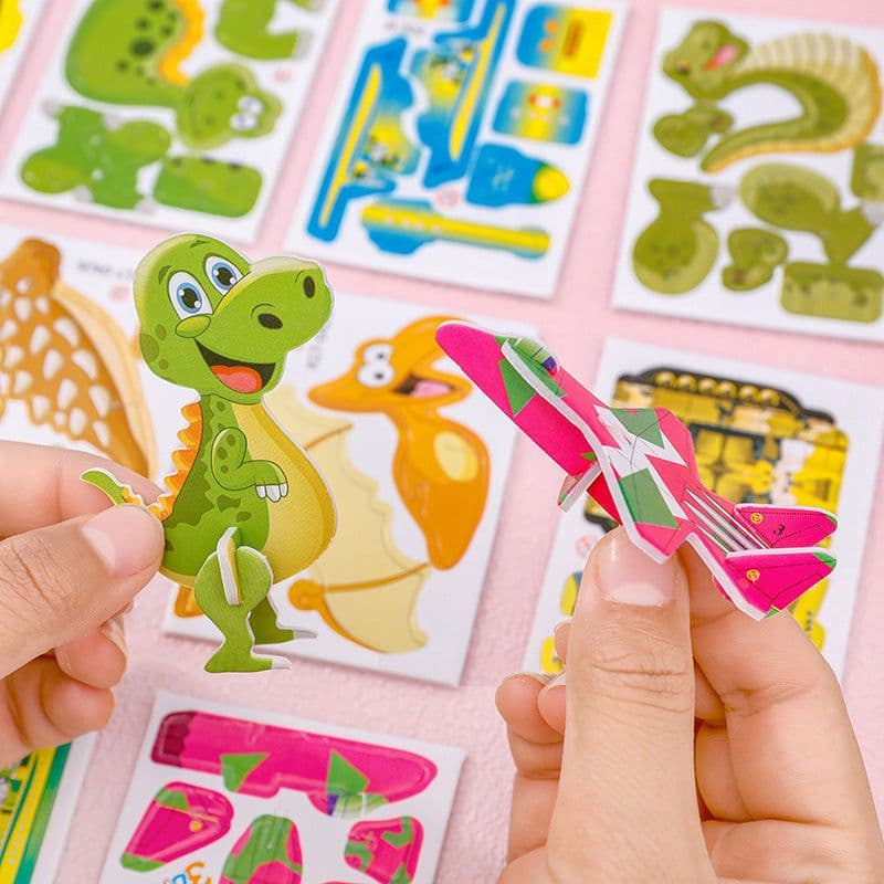 image-Cartoon Dinosaur 3D Puzzle Model Children DIY Handmade