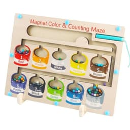 image-Magnetic Color Digital Maze Wooden Puzzle