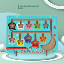 image-Magnetic Color Digital Maze Wooden Puzzle