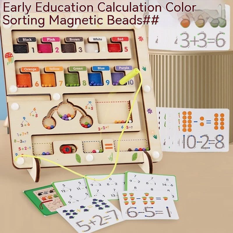 image-Magnetic Color Digital Maze Wooden Puzzle