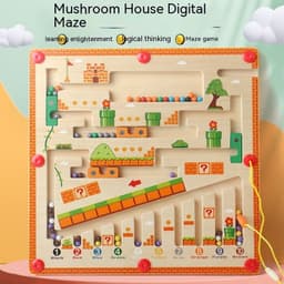 image-Magnetic Color Digital Maze Wooden Puzzle