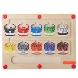 image-Magnetic Color Digital Maze Wooden Puzzle