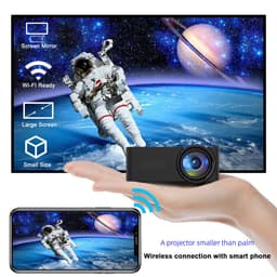 image-YT100 Home Mini Portable Projector USB Power Supply HD Home Small Wireless Same Screen Phone Projection