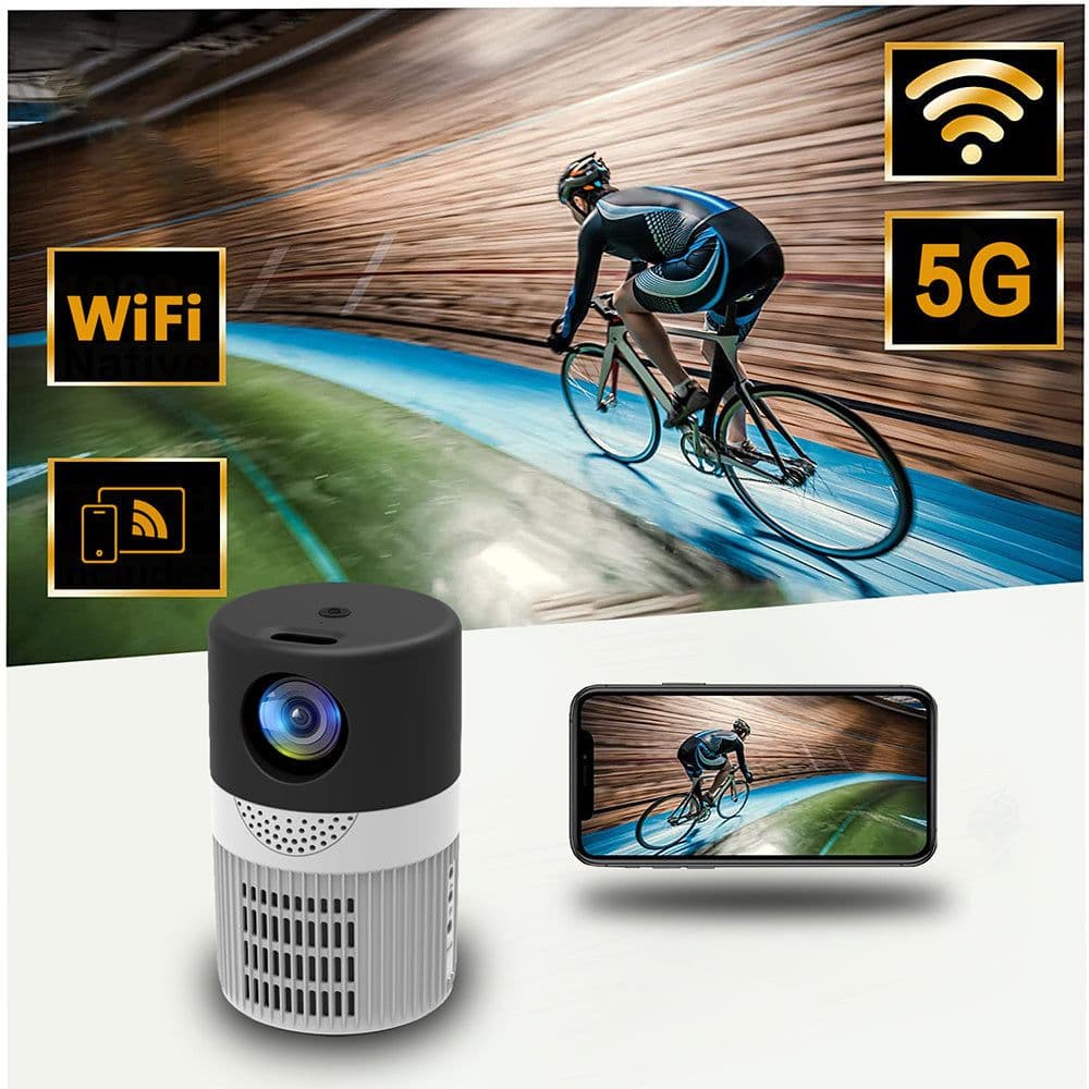 image-YT400 Home HD Projector 5G WIFI Connection 40 ANSI Mini Portable 480X360 Wireless Same Screen Phone Projection