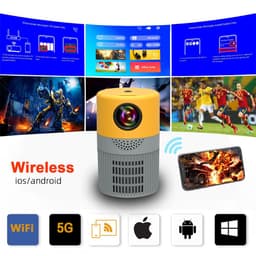 image-YT400 Home HD Projector 5G WIFI Connection 40 ANSI Mini Portable 480X360 Wireless Same Screen Phone Projection