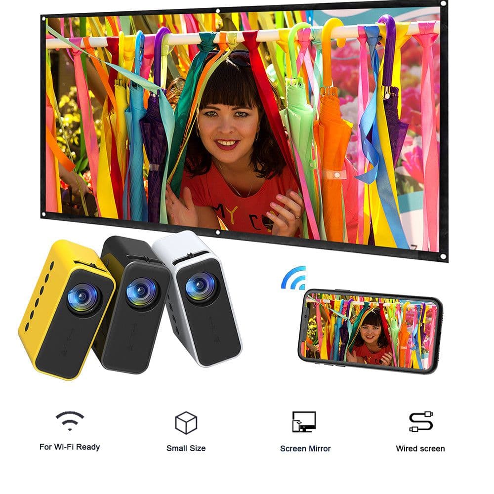image-YT500 Home Mini Projector Mini Children's Home Portable Private Cinema HD LED Wired Wireless Phone Projection