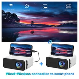 image-YT500 Home Mini Projector Mini Children's Home Portable Private Cinema HD LED Wired Wireless Phone Projection