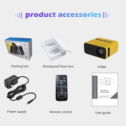 image-YT500 Home Mini Projector Mini Children's Home Portable Private Cinema HD LED Wired Wireless Phone Projection