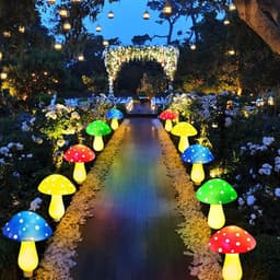 image-Plastics Solar Mushroom Night Light Outdoor Courtyard Garden Balcony Layout Lawn Waterproof Landscape Decoration Colorful Light