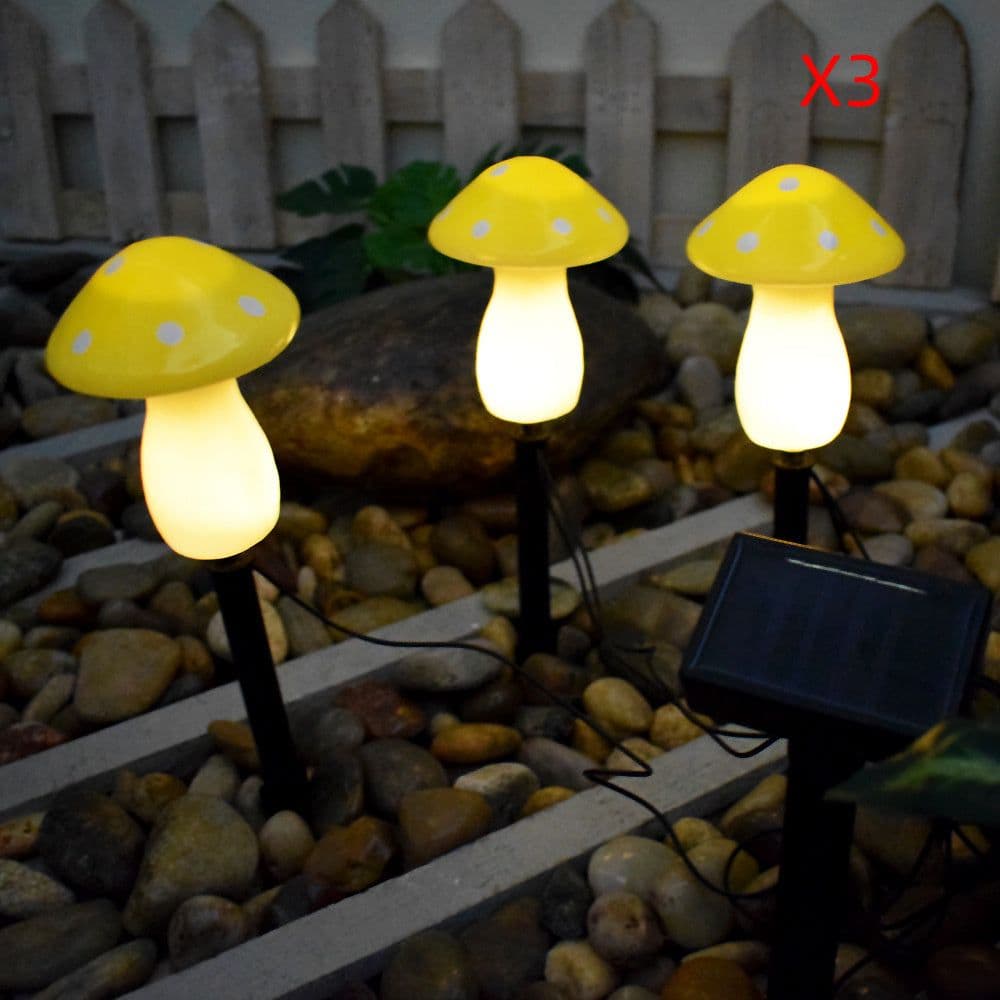 image-Plastics Solar Mushroom Night Light Outdoor Courtyard Garden Balcony Layout Lawn Waterproof Landscape Decoration Colorful Light