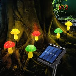 image-Plastics Solar Mushroom Night Light Outdoor Courtyard Garden Balcony Layout Lawn Waterproof Landscape Decoration Colorful Light