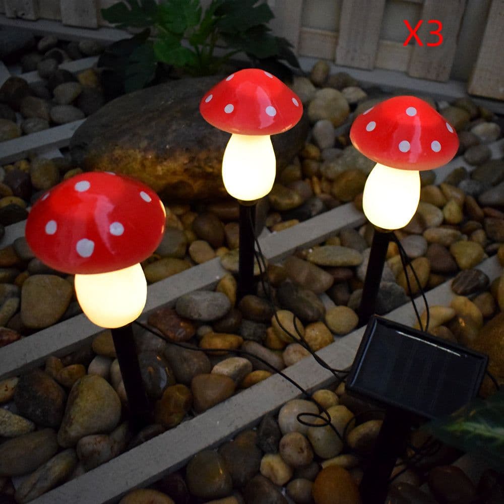 image-Plastics Solar Mushroom Night Light Outdoor Courtyard Garden Balcony Layout Lawn Waterproof Landscape Decoration Colorful Light