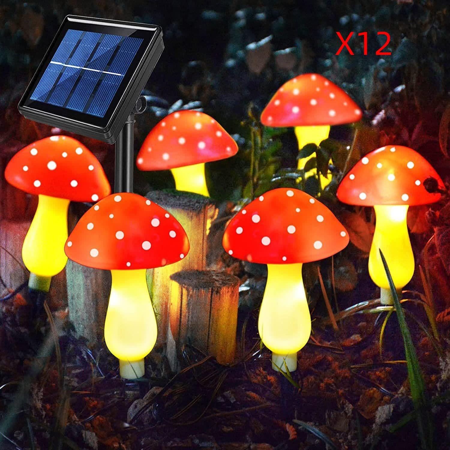 image-Plastics Solar Mushroom Night Light Outdoor Courtyard Garden Balcony Layout Lawn Waterproof Landscape Decoration Colorful Light