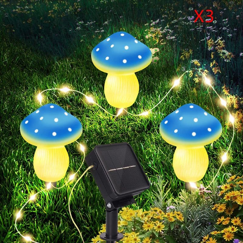 image-Plastics Solar Mushroom Night Light Outdoor Courtyard Garden Balcony Layout Lawn Waterproof Landscape Decoration Colorful Light