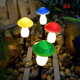 image-Plastics Solar Mushroom Night Light Outdoor Courtyard Garden Balcony Layout Lawn Waterproof Landscape Decoration Colorful Light
