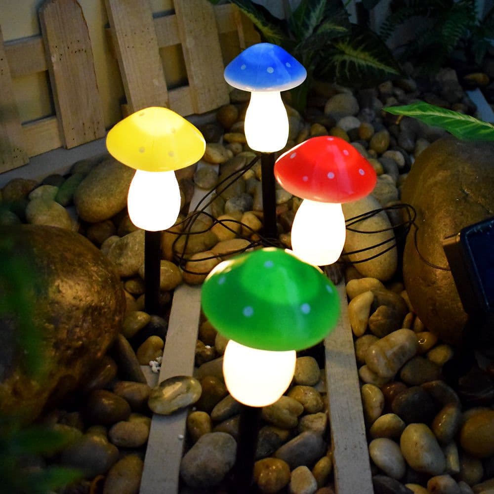image-Plastics Solar Mushroom Night Light Outdoor Courtyard Garden Balcony Layout Lawn Waterproof Landscape Decoration Colorful Light