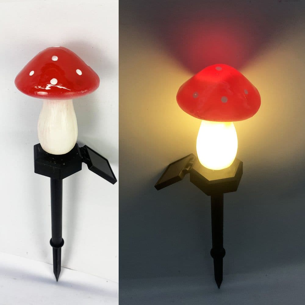 image-Plastics Solar Mushroom Night Light Outdoor Courtyard Garden Balcony Layout Lawn Waterproof Landscape Decoration Colorful Light