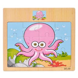 image-Wooden 12-piece Puzzle Puzzle Infant Children Early Childhood Educational Toys Animal Transportation Wooden Puzzle Toy