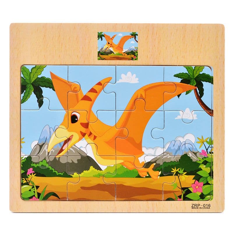 image-Wooden 12-piece Puzzle Puzzle Infant Children Early Childhood Educational Toys Animal Transportation Wooden Puzzle Toy