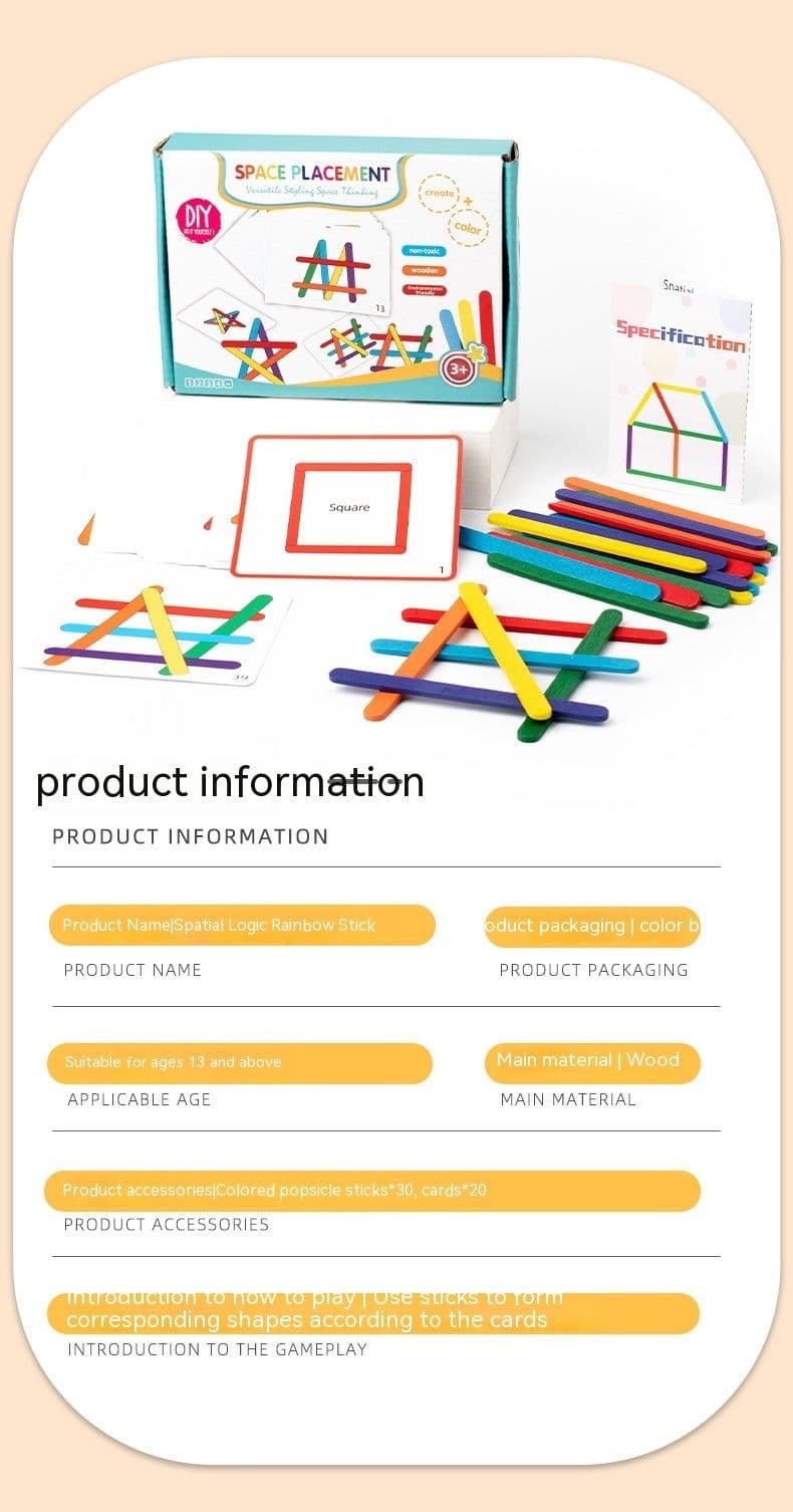 image-Rainbow Stick Early Education Thinking Puzzle Toy Children's Mathematics