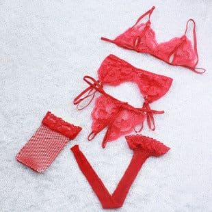 image-Ladies Sexy Bikini Lace Suit No Socks Sexy Lingerie