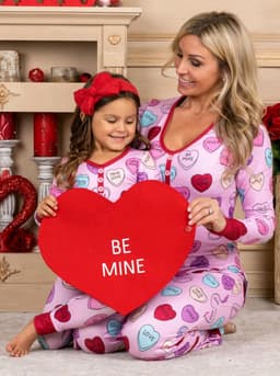 image-Valentines Day Love Print Casual Home Pajamas Parent Child Set