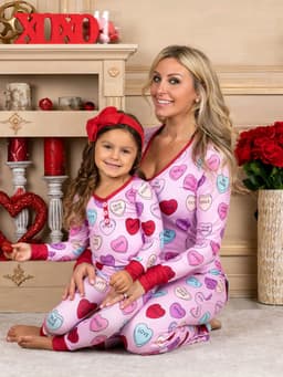 image-Valentines Day Love Print Casual Home Pajamas Parent Child Set