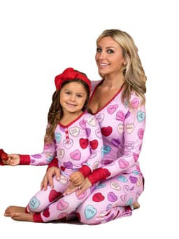 image-Valentines Day Love Print Casual Home Pajamas Parent Child Set