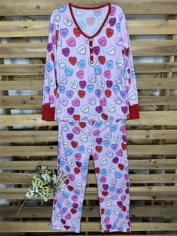 image-Valentines Day Love Print Casual Home Pajamas Parent Child Set