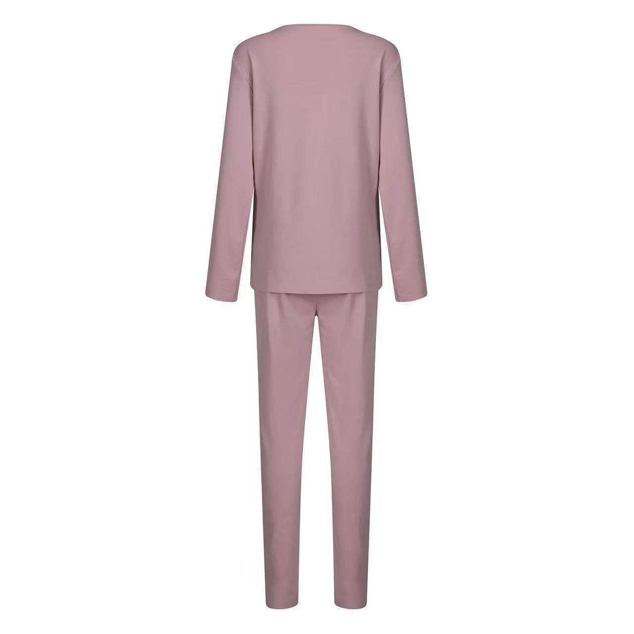 image-Casual Two-piece Set Women Autumn And Winter New High-neck Long-sleeved Trousers Suit