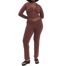 image-Hoodie Suit Women Leisure Sexy Zip Long Sleeve Sweater And High Waist Long Pants Set