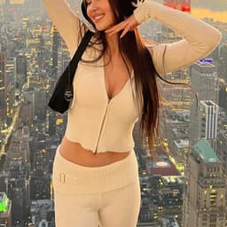 image-Hoodie Suit Women Leisure Sexy Zip Long Sleeve Sweater And High Waist Long Pants Set