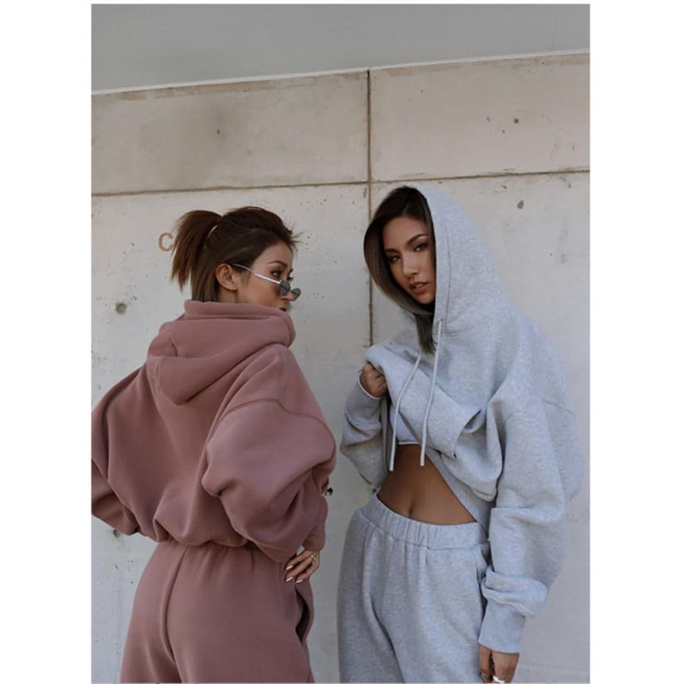 image-New Style Autumn And Winter Women's New Casual Hoodie Coat Sports Suit