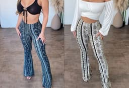 image-High Elastic Tight Pants Slim Sexy Print Trousers Womens Clothing