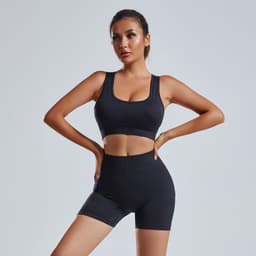 image-2pcs Yoga Set Women's Vest And Shorts Tracksuit Seamless Workout Sportswear Gym Clothing High Waist Leggings Fitness Sports Suits