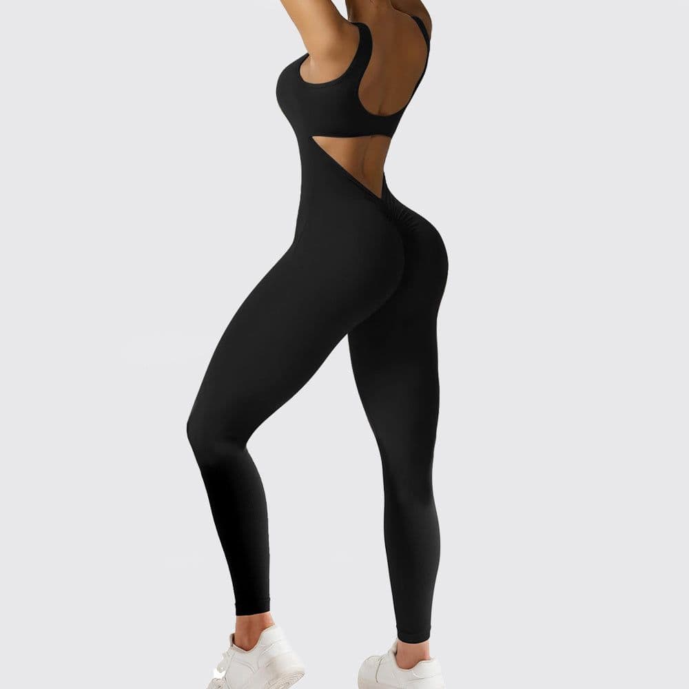 image-Women Sleeveless Flare Jumpsuits Fitness Yoga Long Pants