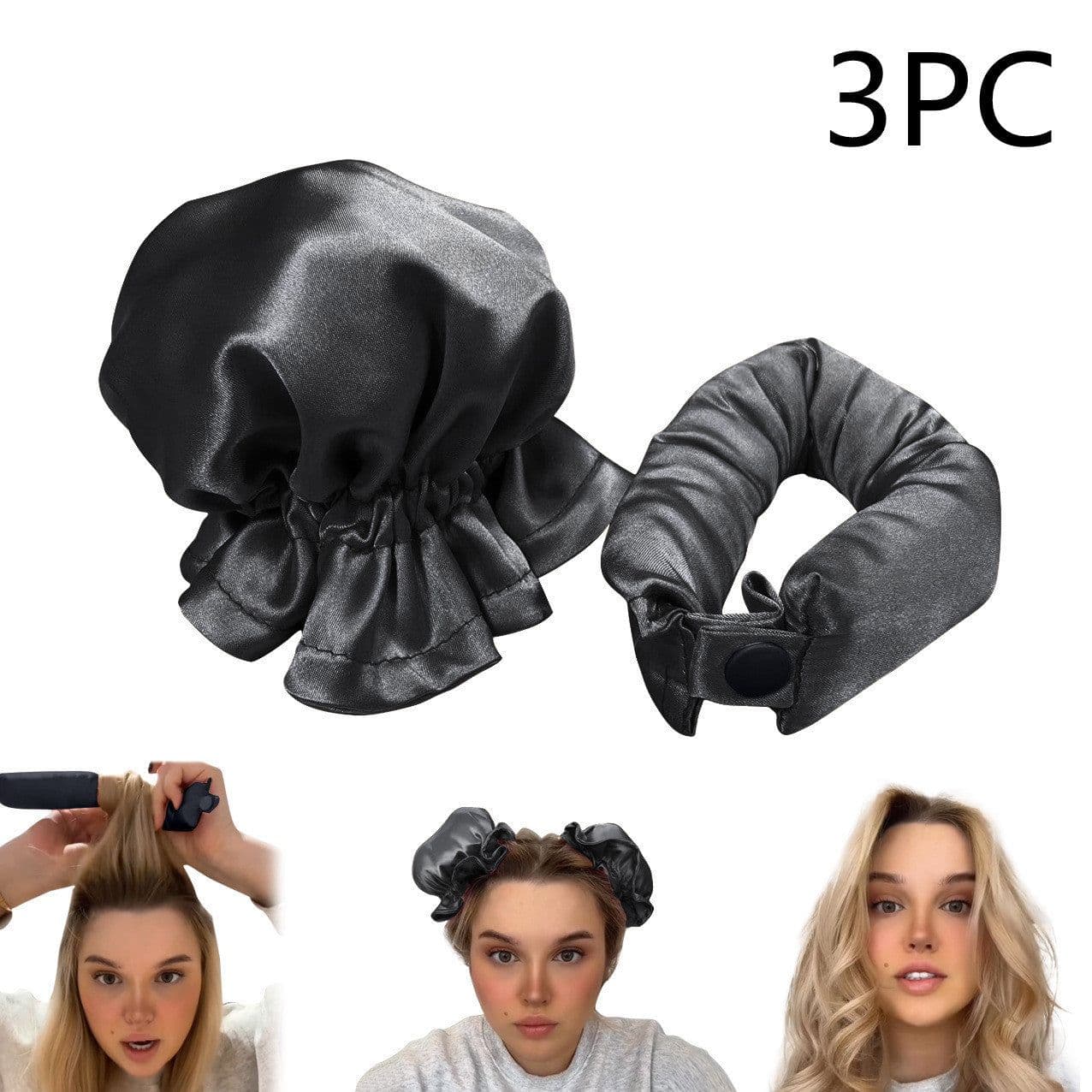 image-New Heatless Curl Stick With Cloth Cover Cute Ball Head Hair Curler Headband Hair Rollers Wave Form Curling Rod Hair Style Tools Gadgets