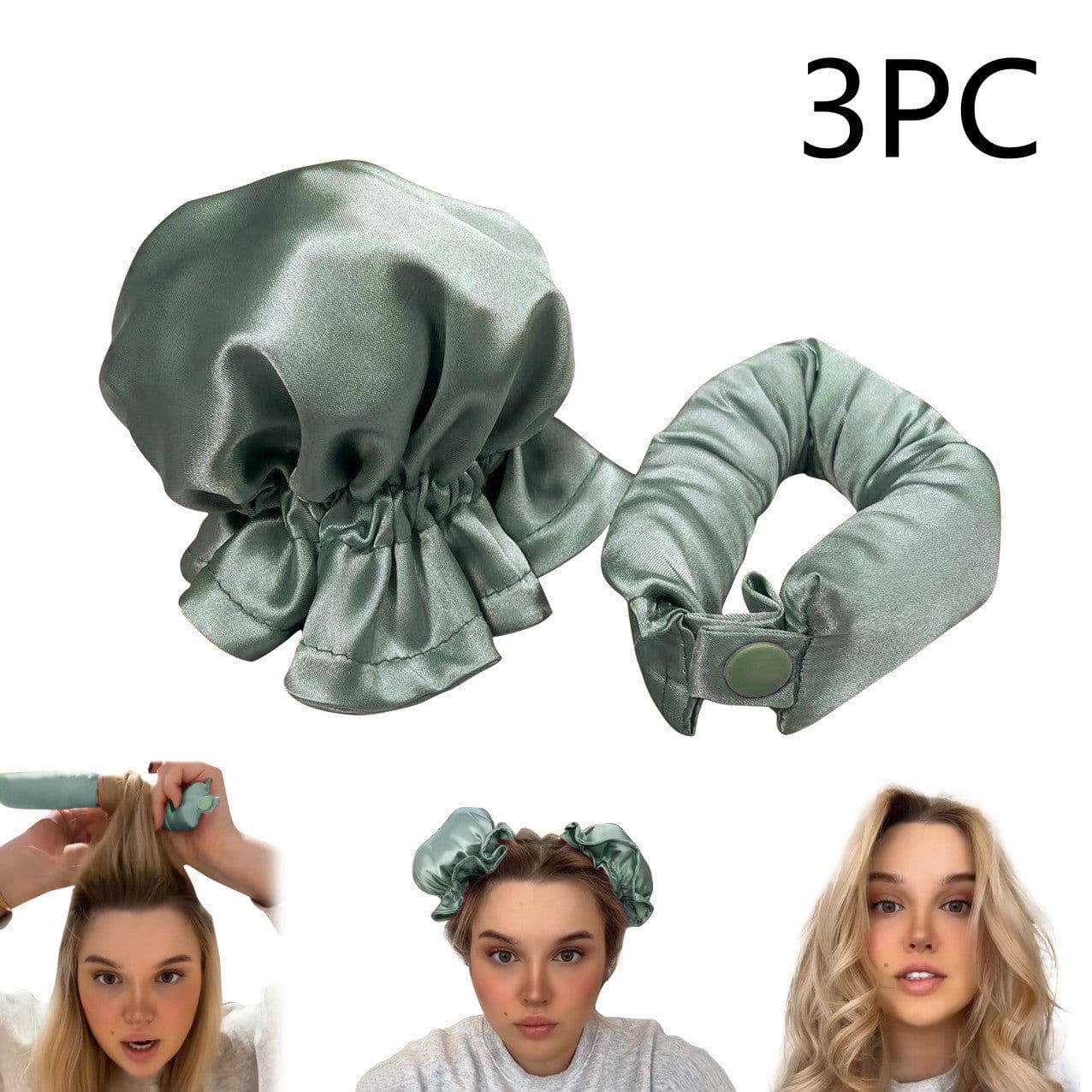 image-New Heatless Curl Stick With Cloth Cover Cute Ball Head Hair Curler Headband Hair Rollers Wave Form Curling Rod Hair Style Tools Gadgets