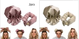 image-New Heatless Curl Stick With Cloth Cover Cute Ball Head Hair Curler Headband Hair Rollers Wave Form Curling Rod Hair Style Tools Gadgets