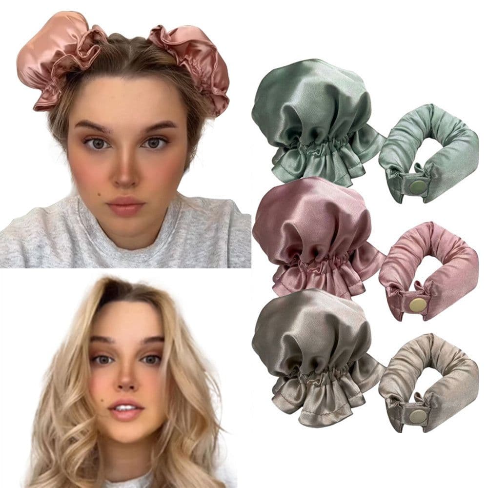 image-New Heatless Curl Stick With Cloth Cover Cute Ball Head Hair Curler Headband Hair Rollers Wave Form Curling Rod Hair Style Tools Gadgets