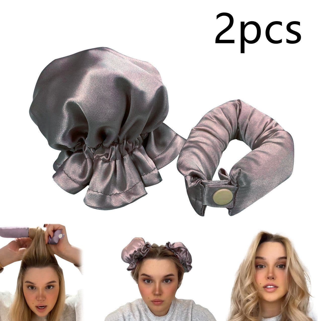 image-New Heatless Curl Stick With Cloth Cover Cute Ball Head Hair Curler Headband Hair Rollers Wave Form Curling Rod Hair Style Tools Gadgets