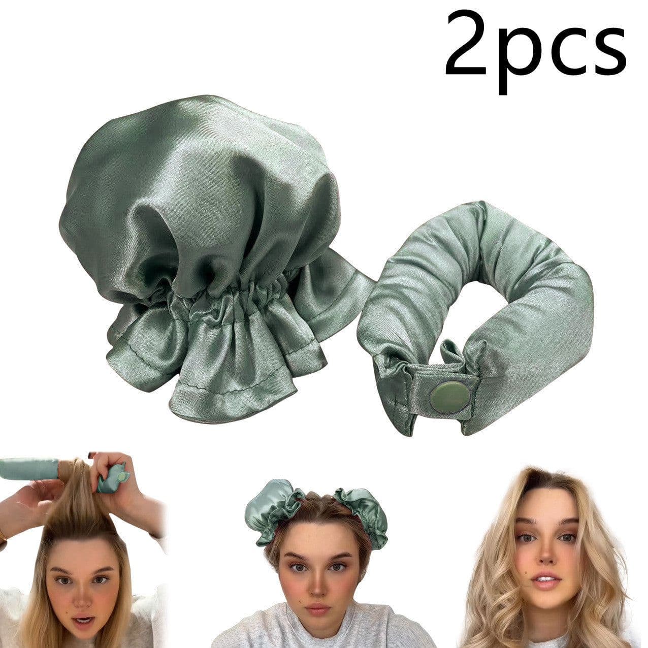 image-New Heatless Curl Stick With Cloth Cover Cute Ball Head Hair Curler Headband Hair Rollers Wave Form Curling Rod Hair Style Tools Gadgets