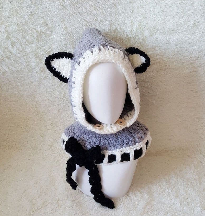 image-Children's wool knit hat hand-knitted warm earmuffs cape caps for men and women
